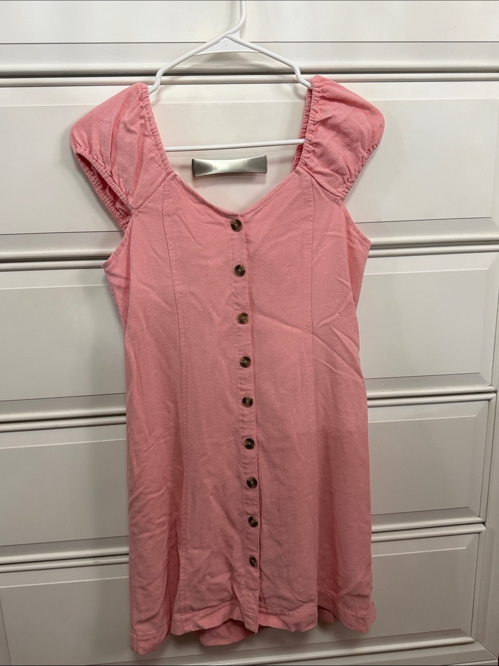 American Eagle Outfitters Button-Front Pink Mini Dress